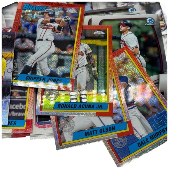 Atlanta Braves Baseball Cards 300+ Lot Topps 2025 Chrome Acuna Aaron Jones Soler - Picture 2 of 9
